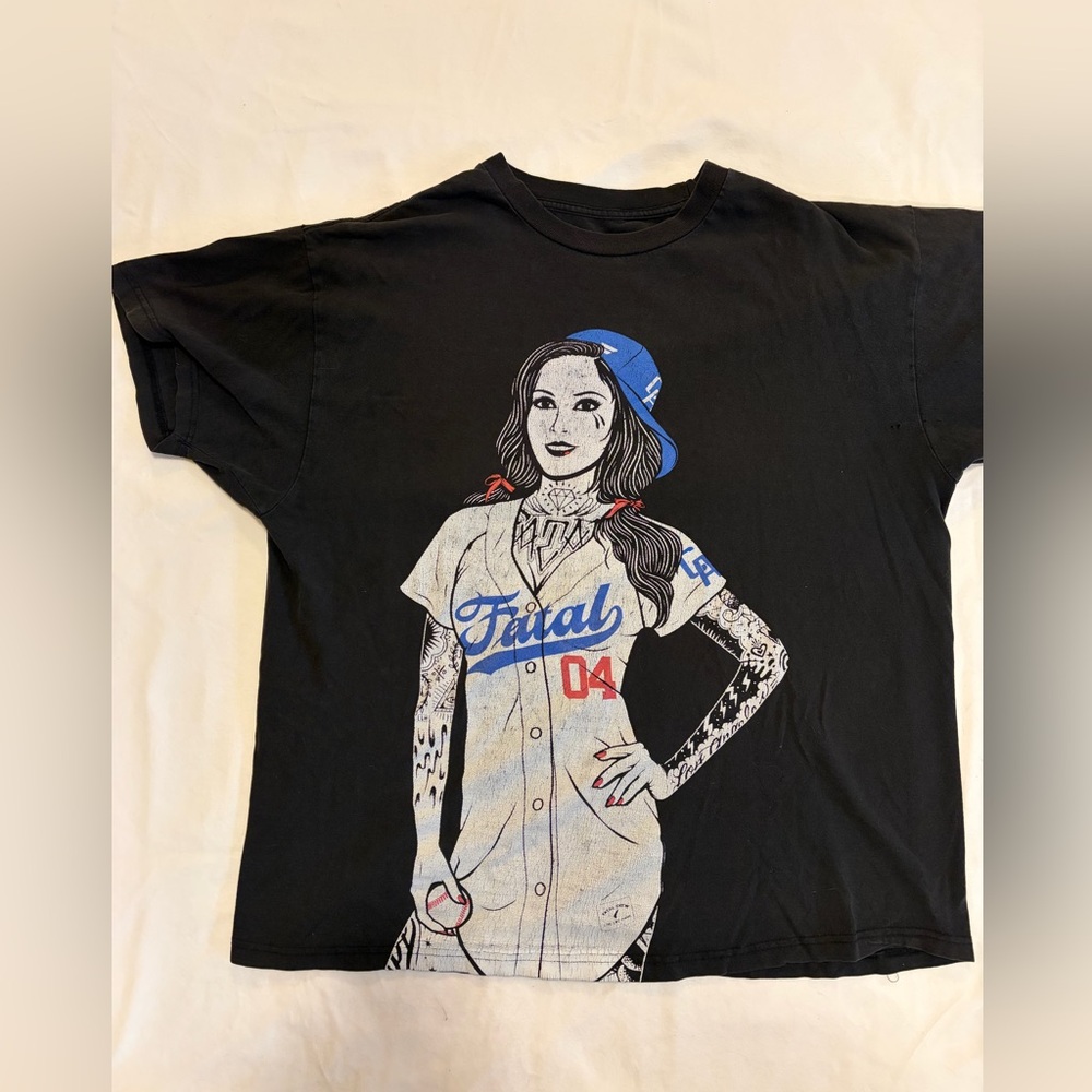 FATAL GRAPHIC TEE. Tatted baseball girl